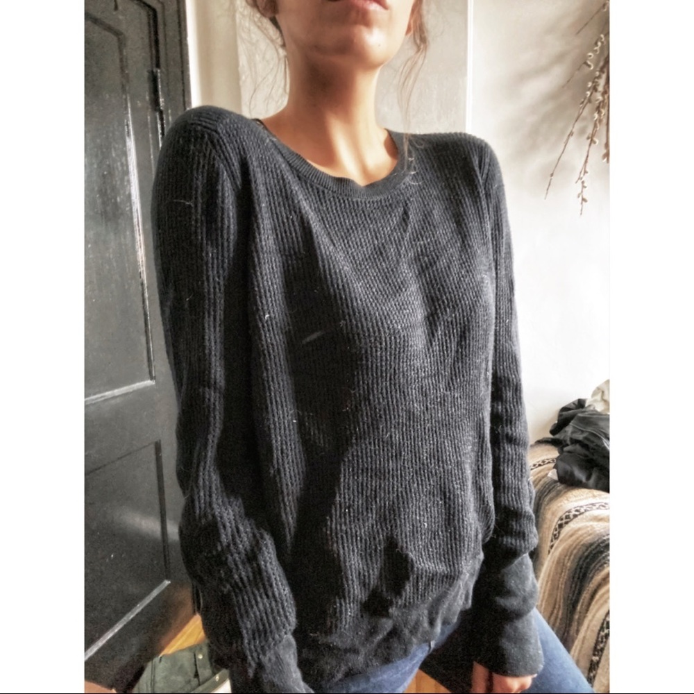 Black sweater with silk back